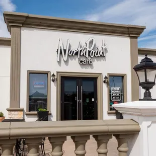 the front of the building