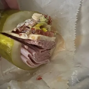Italian Cold Cut "Pickle" Sandwich