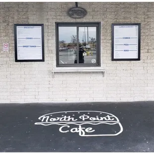 the entrance to the restaurant