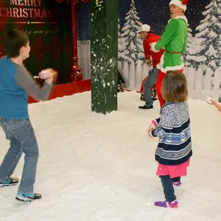 Your children can have a snowball fight in the Snow Room with each other, or a tall elf!