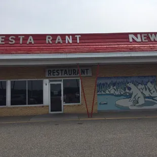 the front of the restaurant