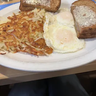Eggs. Toast &amp; hash browns were perfect!