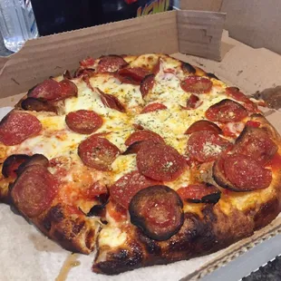 Classico personal pie, 8 slice $12.95. Really good but then everybody seems to know that. Giant kitchen back there