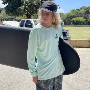 Headed to surf with Kalani Chapman