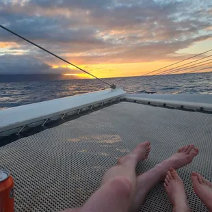 Sunset from the catamaran