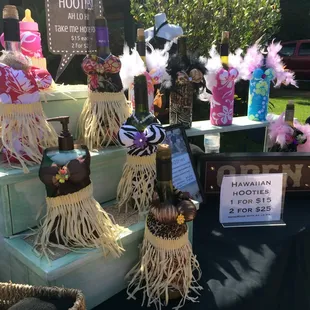 a display of hawaiian items