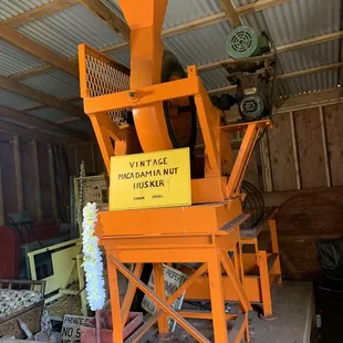an orange concrete mixer