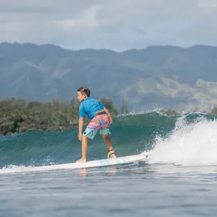 Beautiful day learning to surf on the North Shore Oahu Surf School