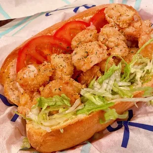 Fried shrimp po boy, sells like crazy