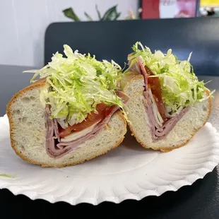a cut in half sandwich