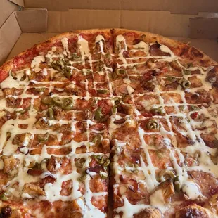 Chicken bacon ranch I added green olives