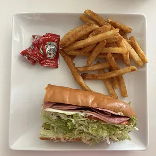1/2 Large Italian Submarine Sammich with and order of fries