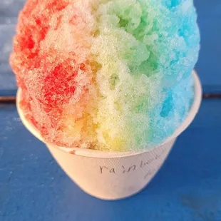 a rainbow colored ice cream