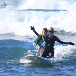 Carol going hands free with my five year old!