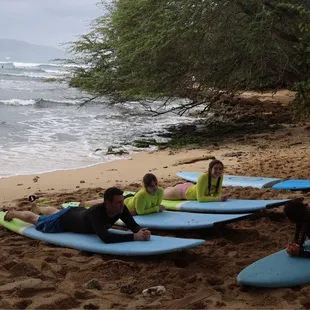 Instructor Amy getting our family ready to hit the waves!