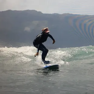 North Shore Surf Girl - instructor having fun between surf lessons