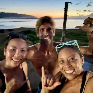 Shaka! With Slade after our Sunset SUP Lesson