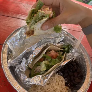 Tacos with black beans - yum!!