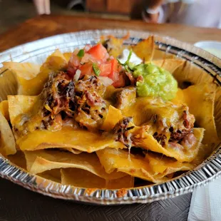 Gnarly Nachos with sweet pork.