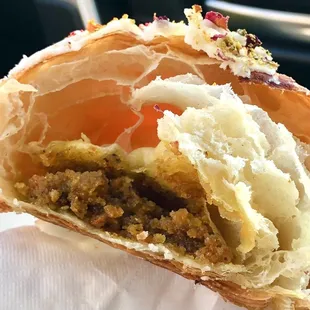 Inside of the Pistachio and Rose Croissant
