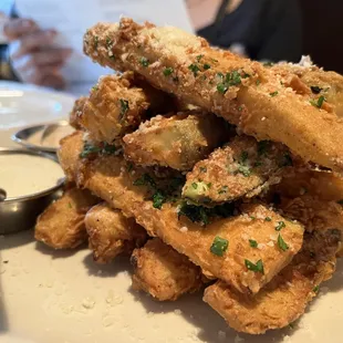 fried eggplant &amp; zucchini