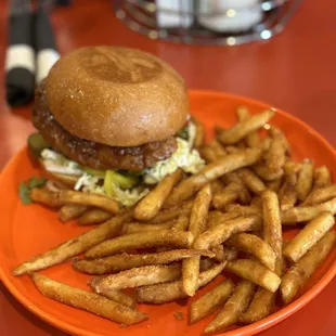 Crispy Szechuan Chicken Sandwich w/ Fries...