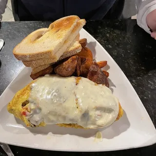 D STEAK BOMB OMELET