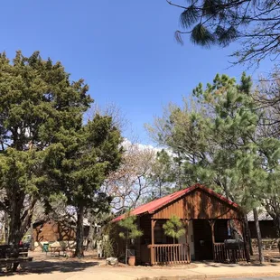 Cabins on the inside of the park.