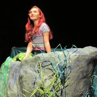 Little Mermaid, Jr. 2014, Sierra Flad as Ariel on rock