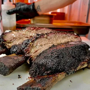ribs on a cutting board