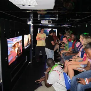 Inside with 5 TV's and Air Conditioning