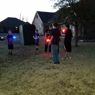 You can play during the day or night, inside or out.