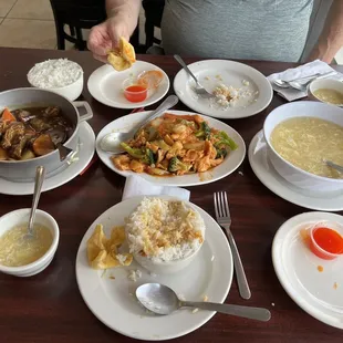 a table full of food