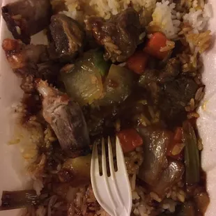 This is the "curry beef" which is all pepper and onion in that scary beef stew sauce