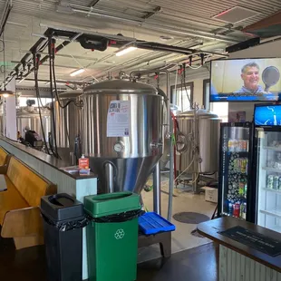 the inside of the brewery