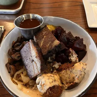 Brisket bowl, I asked to add smoked beets.  It&apos;s definitely worth getting in place of all the other amazing looking things.