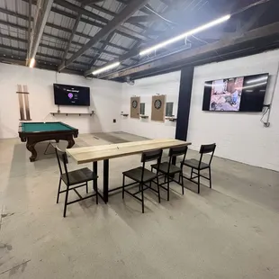 Pool table and darts