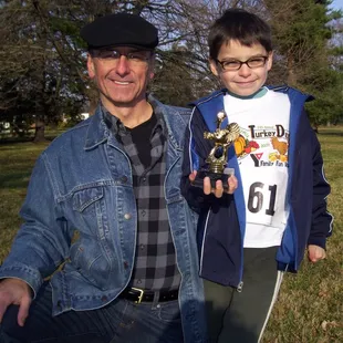 The athlete and his trophy