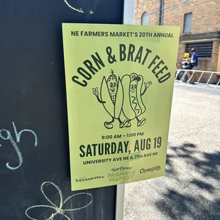corn and brat fed sign