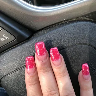 This is suppose to be ombré and it wasn't what I wanted. These pics were right after I got them done. It looks as if I need a fill.