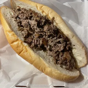 Tiny &quot;Cheesesteak&quot; with barely any cheese.