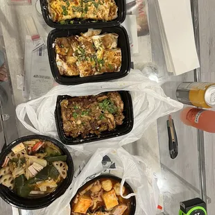 Mixed Chicken Shreds, mala Spicy Hot Pot, cold grill noodles.