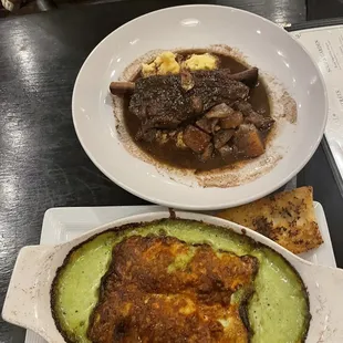 Short rib and polenta &amp; manicotti