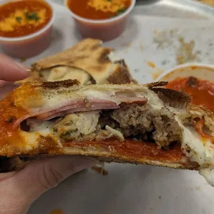 Meat lovers calzones