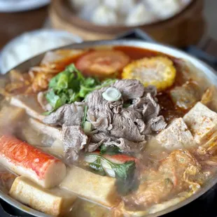 a hot pot of soup