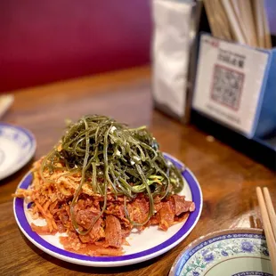 Cold Plate (Mala beef, tripe, and seaweed)... so good and authentic!!