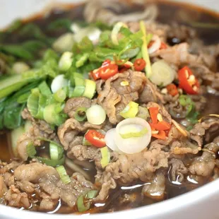 Mala Premium Beef Noodle Soup.