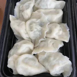 Shrimp, Pork, Egg and Chive Dumplings (10 Pieces)  Yum! Large fillings that actually had a decent amount of chives