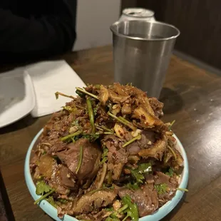 sliced beef in chili sauce