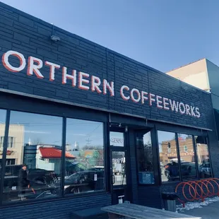 the front of the building